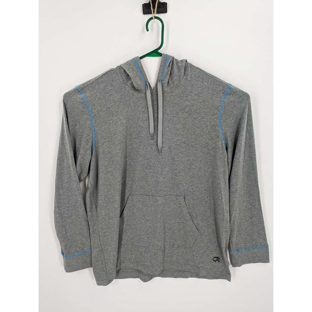 Men's Robert Graham Gray Lightweight Pullover Hooded Sweatshirt, Large